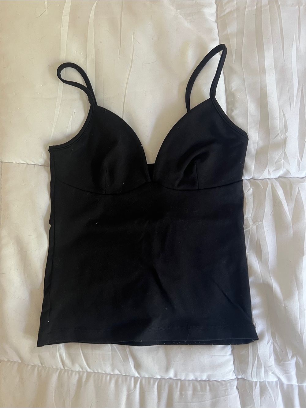 Los Angeles Apparel Black Spaghetti Strap Vneck Cami Top